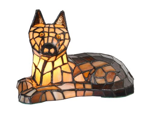 Tiffany Dog Table Lamp